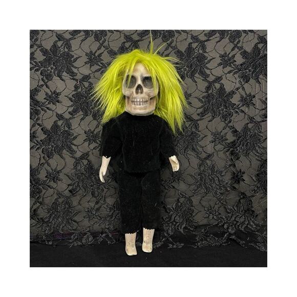 OOAK Creepy Odd 16” Skeleton Head Horror Spooky Scary Halloween Artist Art - Picture 6 of 10